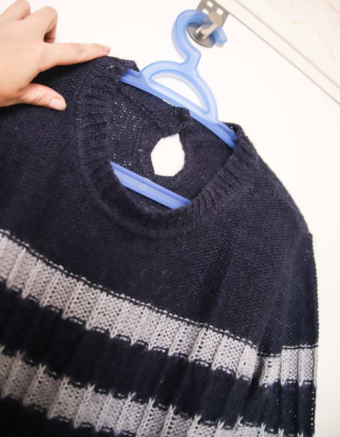 Pull long et large rayé effet tout doux - photo numéro 2