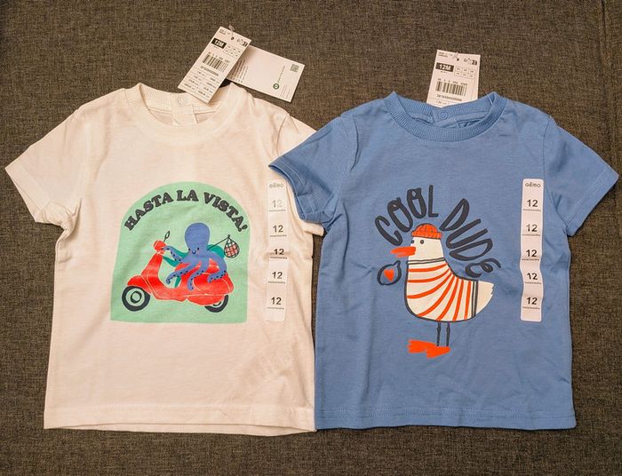 Lot de 2 t-shirts - 12 mois - Gémo - Neuf avec étiquette - photo numéro 2