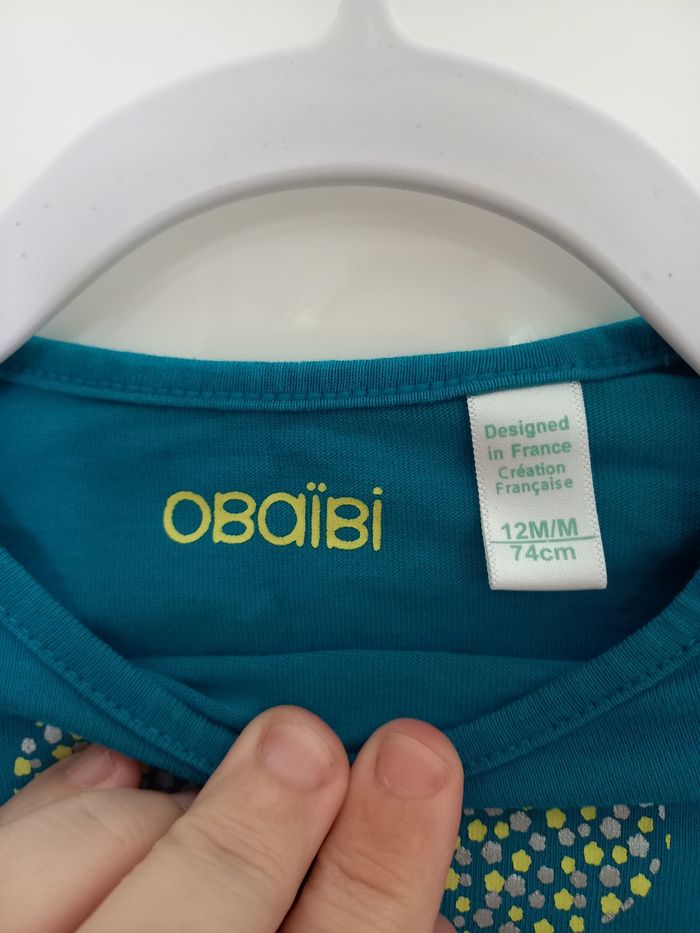 Tee-shirt longues manches obaïbi 12mois - photo numéro 2