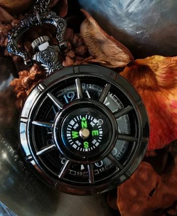 F74 montre à gousset rétro vintage originale bronze noire avec chaîne