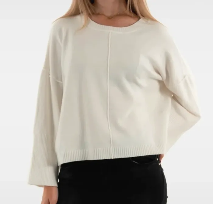 Bsb pull maille blanc coupe oversize taille S  coton tout doux