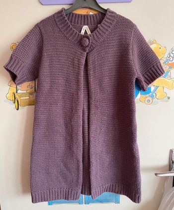 Gilet violet à manches courtes, taille 8 ans, marque Okaidi.
