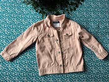 Veste en jean rose pale