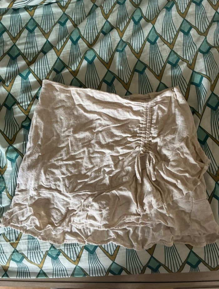jupe-short crème stradivarius - photo numéro 2