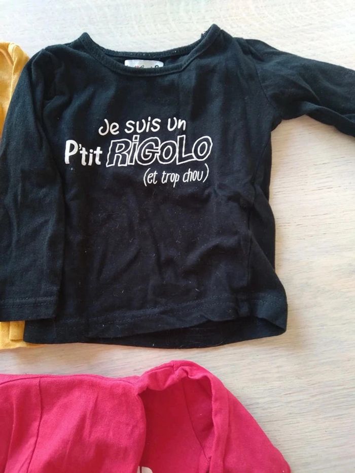 Lot de 3 tee-shirts 9 mois - 74 cm - photo numéro 3