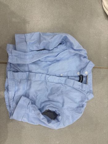 Chemise bleu col Mao