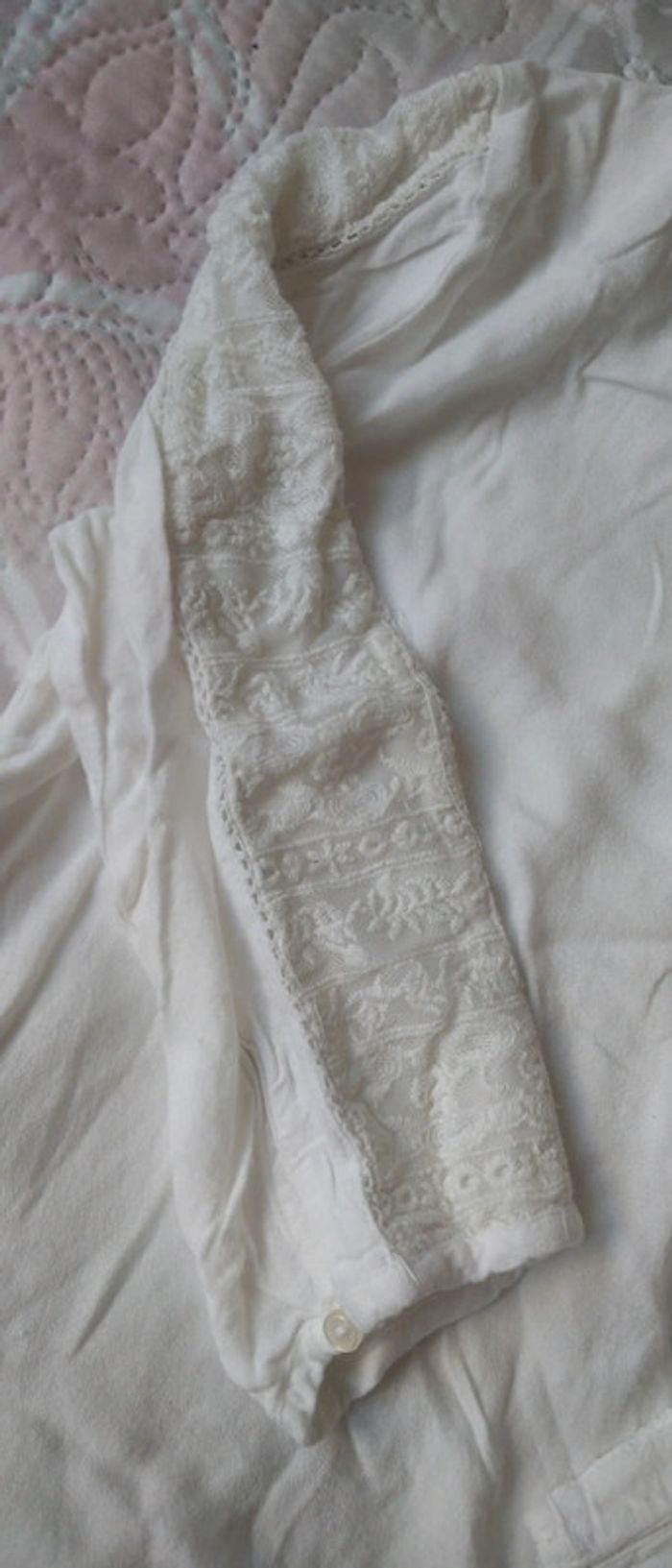 Haut blanc avec dentelle fille 12 ans kiabi - photo numéro 6