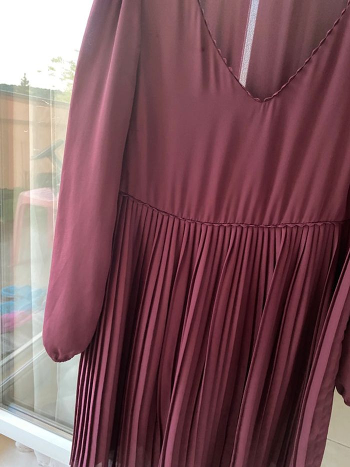 Robe plissée bordeaux Naf Naf 38 - photo numéro 9