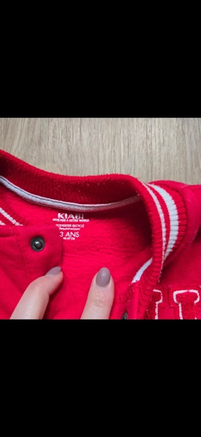 Veste en molleton style collège gilet 3 ans kiabi aviateur - photo numéro 2