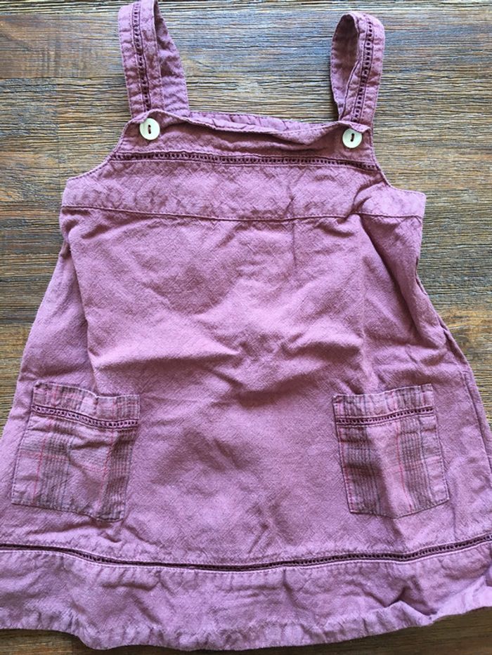 Jolie robe bretelles /DPAM/6mois/coton/mauve/