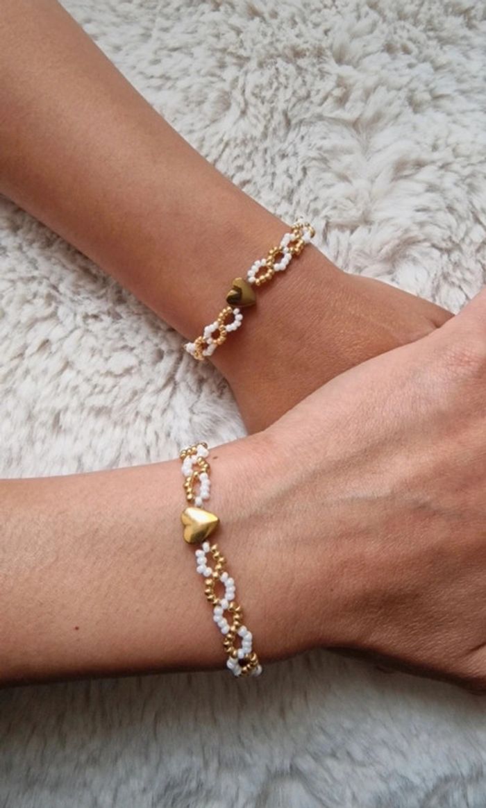 Bracelet mère/fille coeur doré