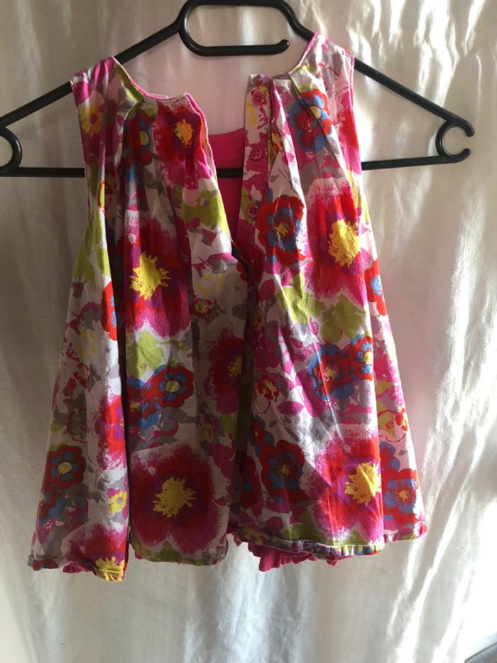 #Robe #absorba #bebe #24 mois #fleurs #rose - photo numéro 4