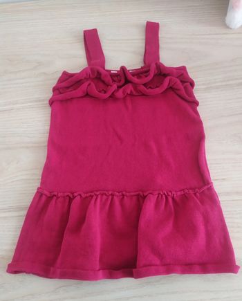 Robe tricot bretelles fille rose framboise taille 24 mois Kiabi