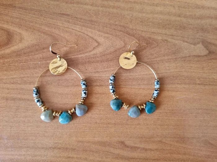 Boucles d'oreilles dorées à l'or fin 24 Carats
