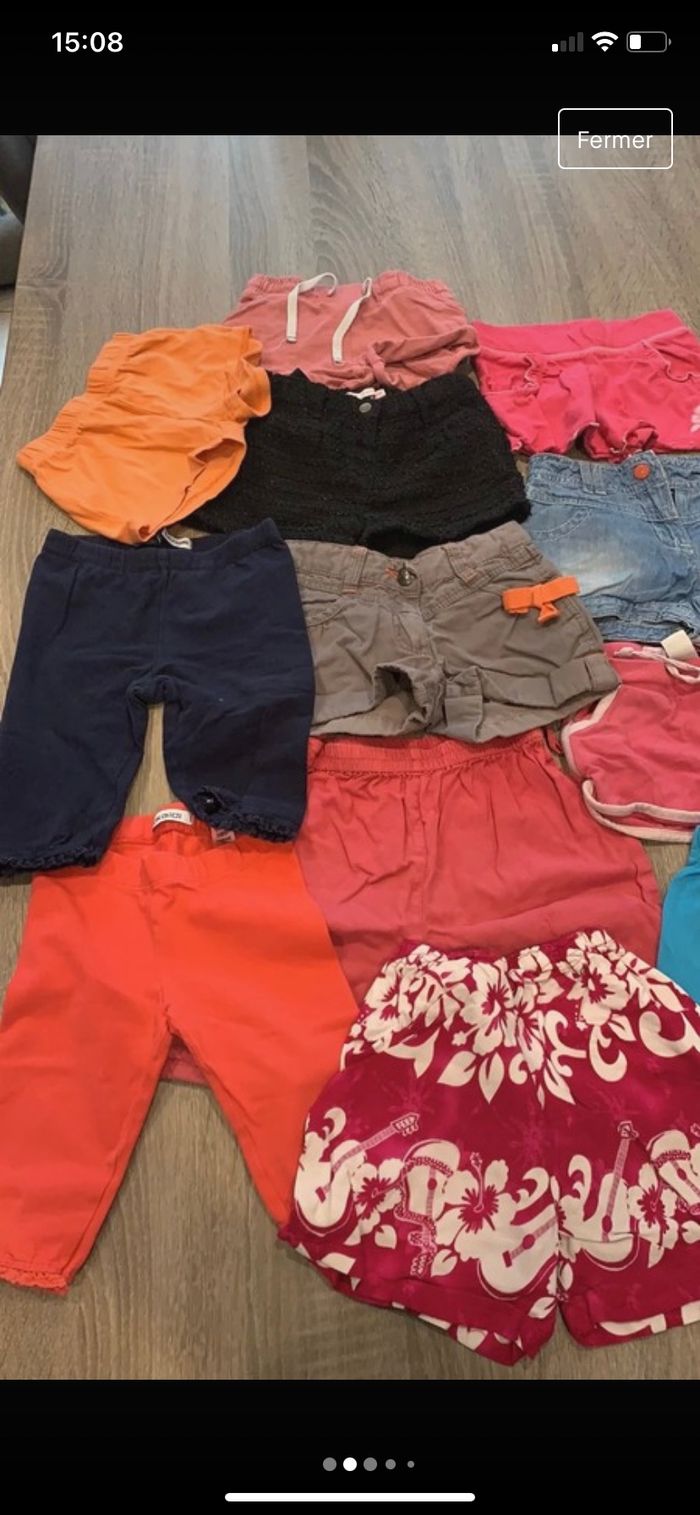 Lot de 11 shorts et 2 corsaires 3 ans
