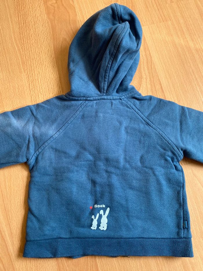 Beau gilet bleu à capuche Obaïbi T. 12 mois/74 cm garçon TBE - photo numéro 5