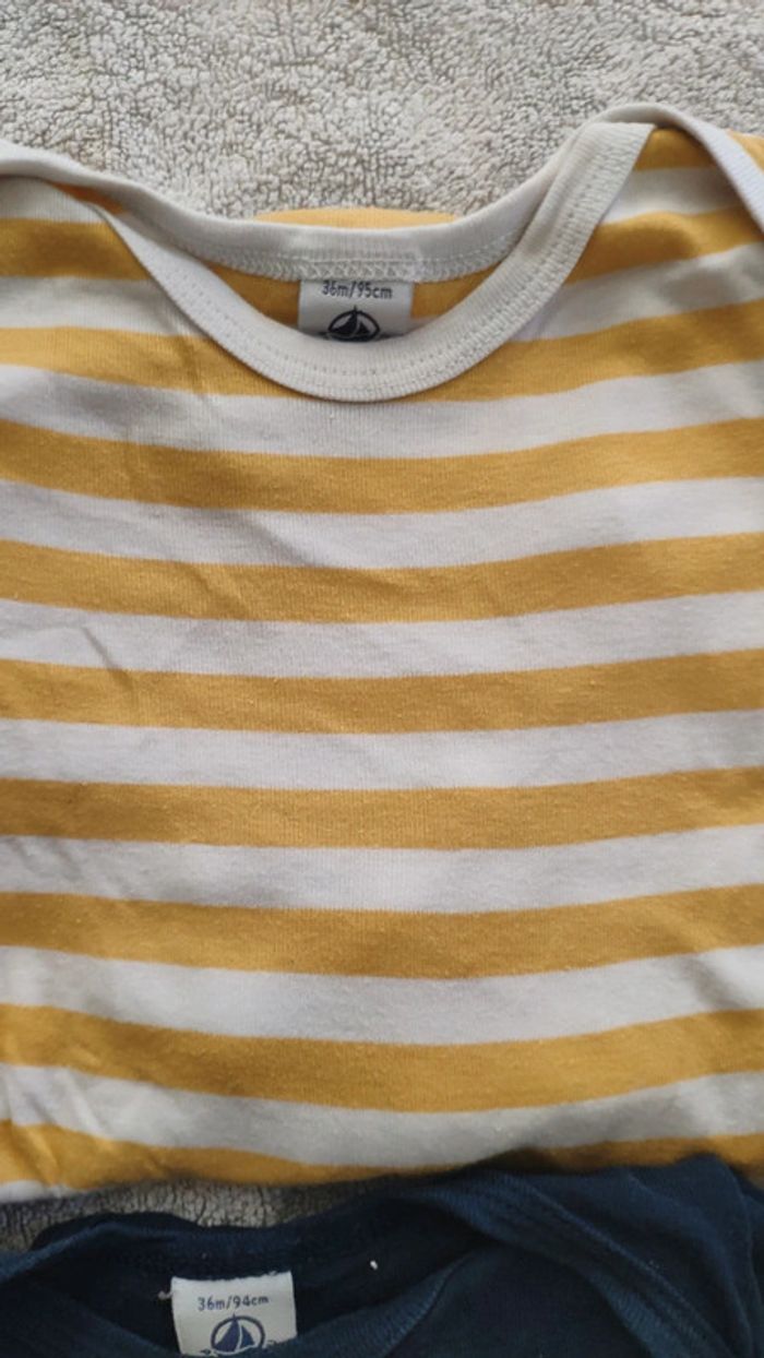 Lot de 5 bodies manches longues Petit bateau 36 mois - photo numéro 5