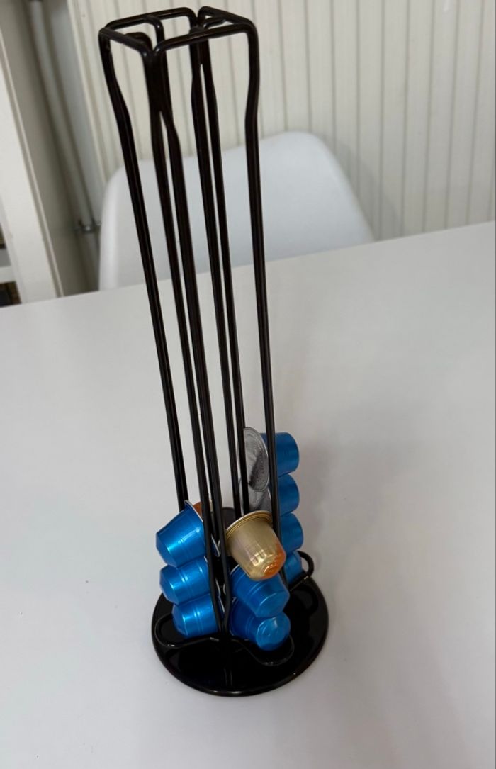 Porte capsules Nespresso rotatif – métal noir - photo numéro 3
