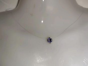 pendentif fantaisie métal argenté et pierre violette