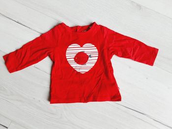 Vêtement bébé fille tee-shirt manches longues cœur poisson rouge Obaïbi 6 mois