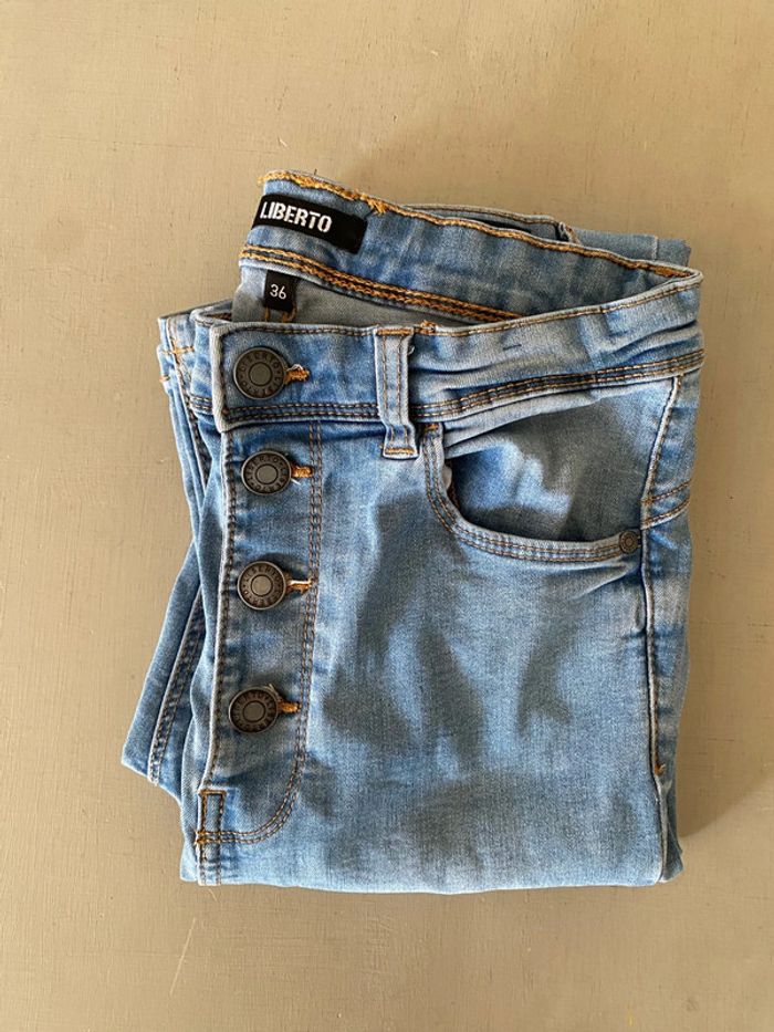 Jeans bleu slim skinny taille haute Liberto taille 36 - photo numéro 17