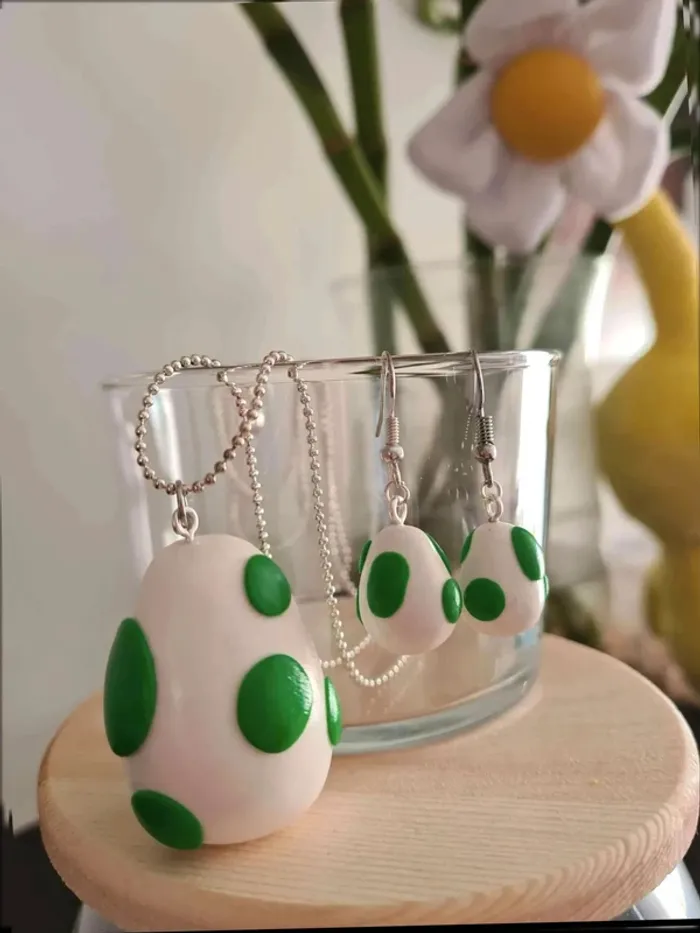 Parure bijoux super Mario œuf de yoshi