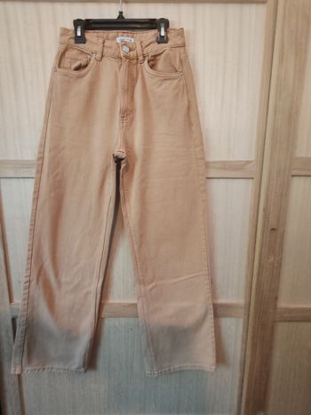 Superbe jean femme beige taille haute taille 36