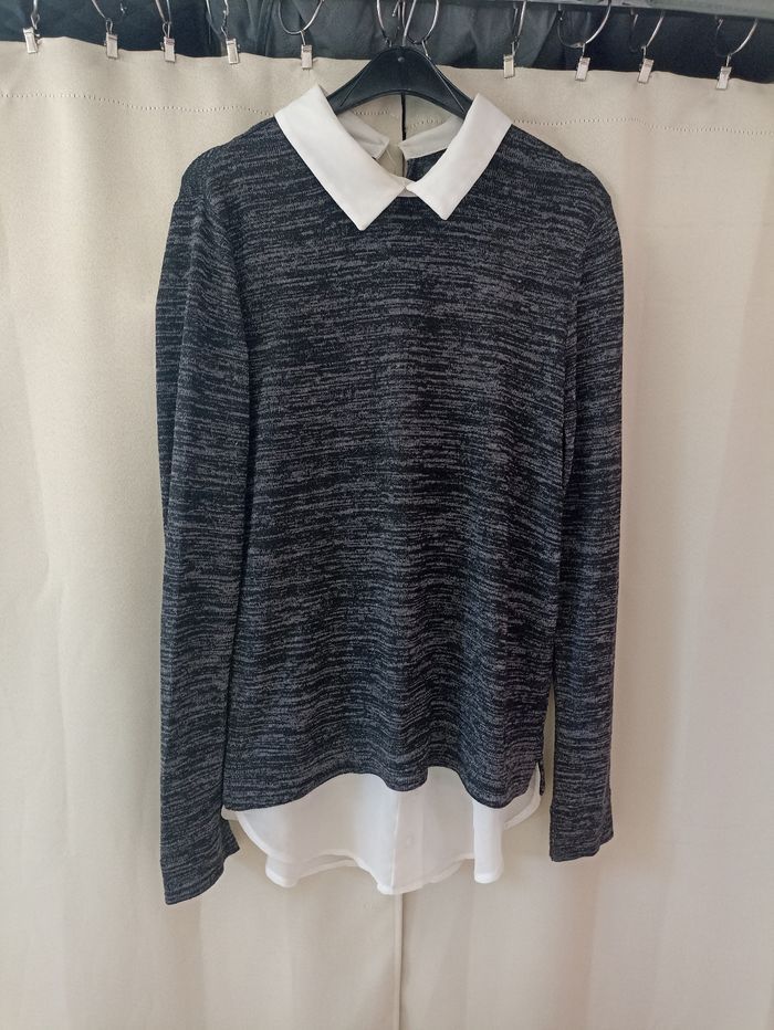 Pull 2 en 1 fausse chemise femme taille S/36 In Extenso 