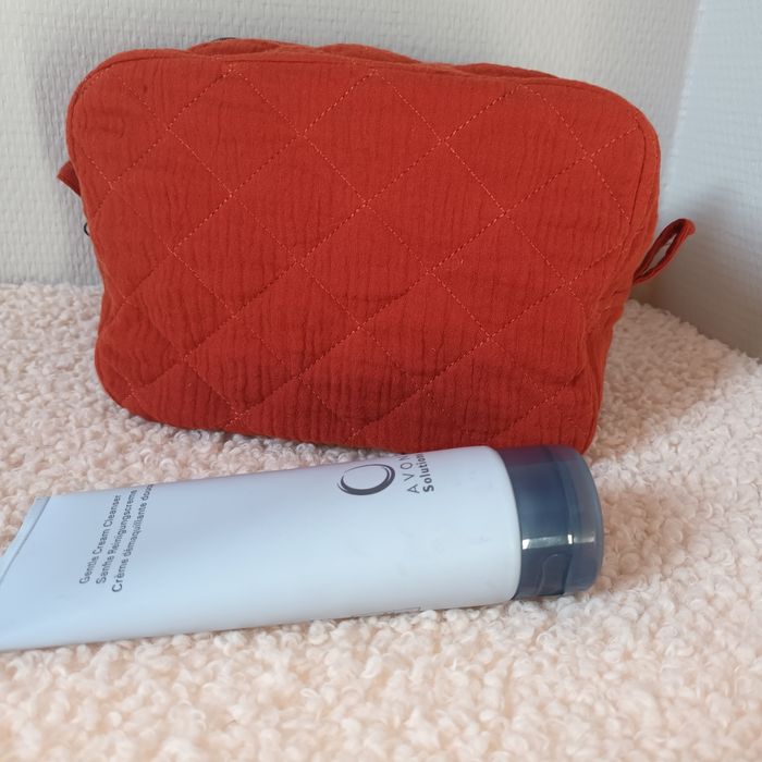 Trousse maquillage 💄 où autre gaze de coton matelassée  rouille - photo numéro 2