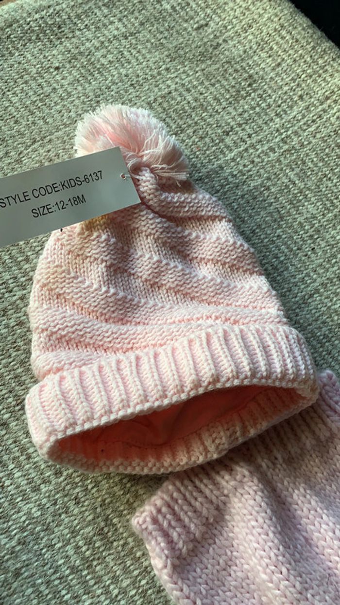 Lot bonnet fille rose 6 mois à 2 ans idée cadeau - photo numéro 9
