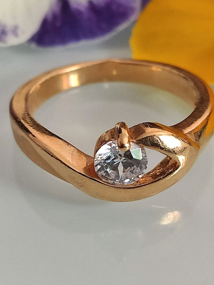 Bague plaqué or cristal - photo numéro 2