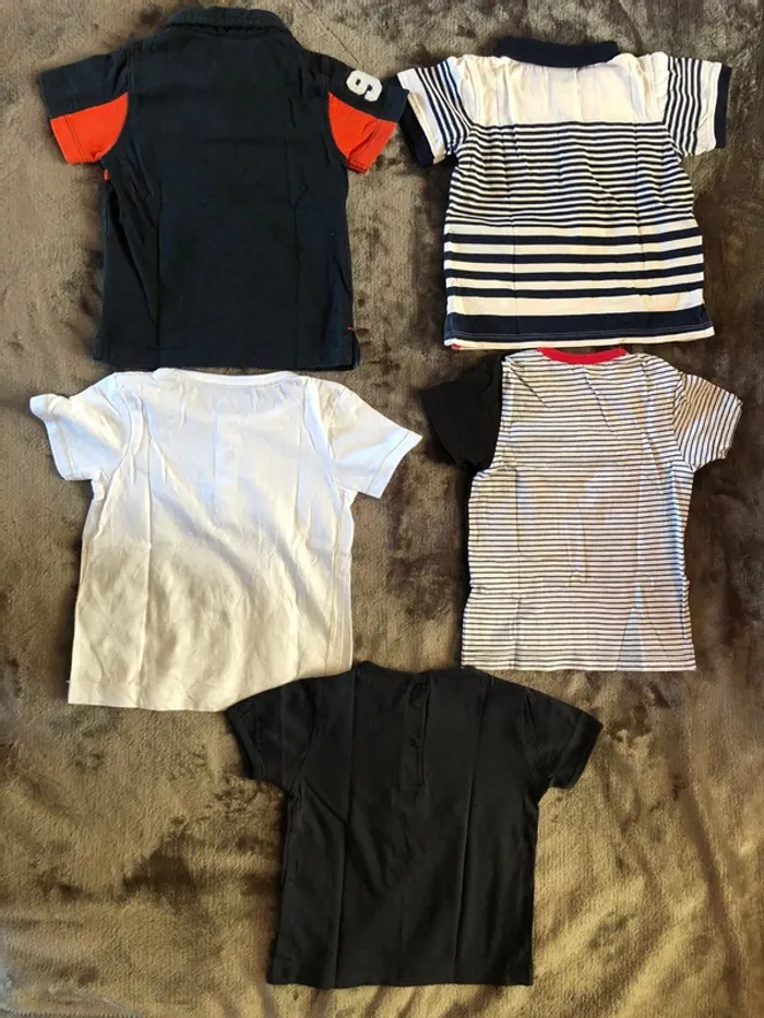 Lot de 5 t-shirts à manches courtes 12 mois - photo numéro 3