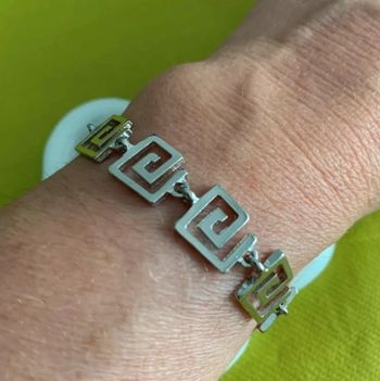 Bracelet spirale géométrique en alliage argenté