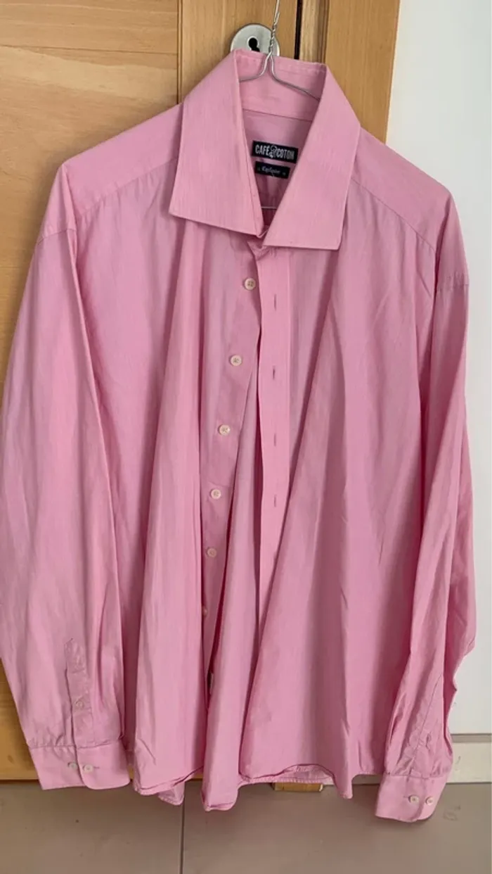 Chemise légère rose manche longue homme