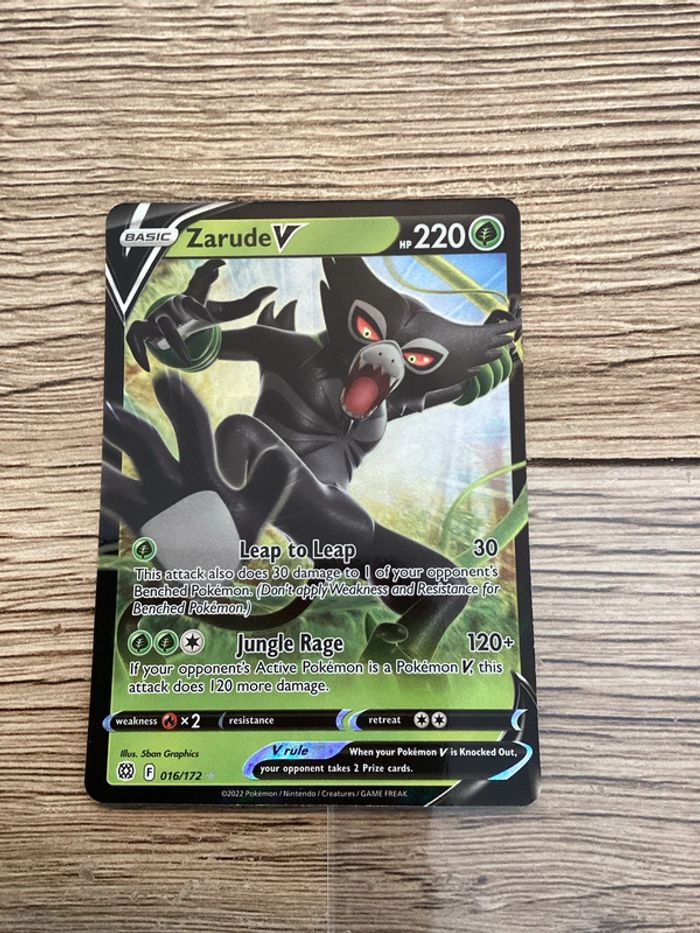carte Pokémon 016/172 zarude V anglais ANG année 2022 - photo numéro 2