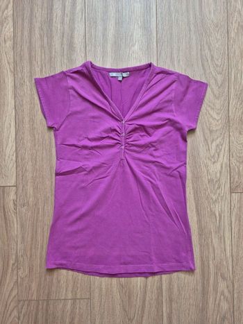 T shirt violet petits boutons basic