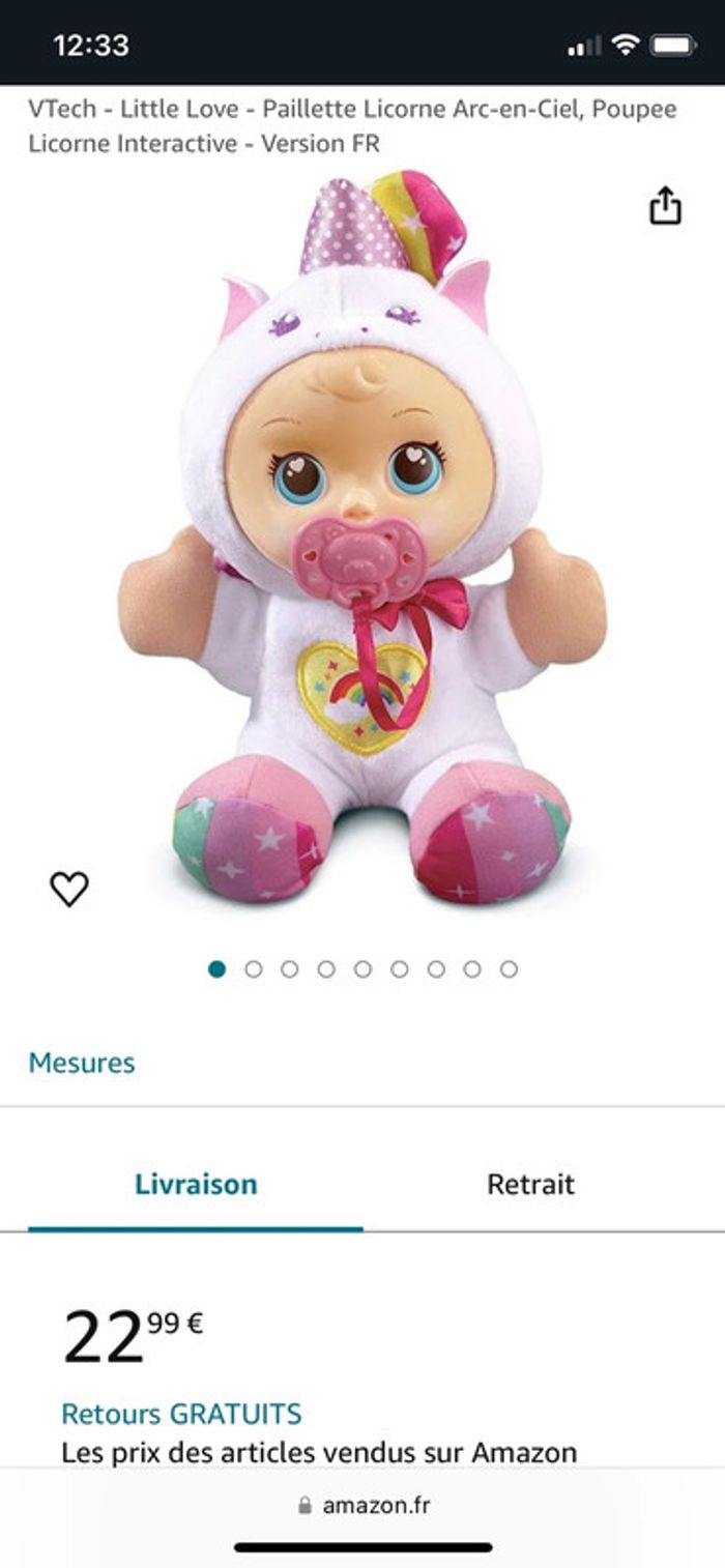 VTech - poupée Little Love - Paillette Licorne Arc-en-Ciel - photo numéro 9