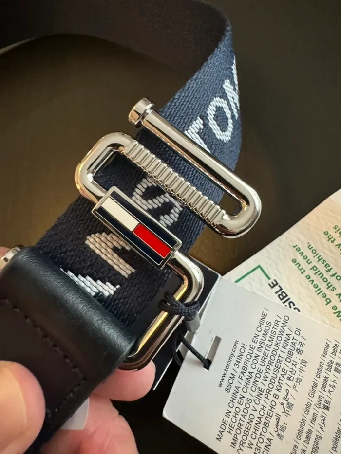 Ceinture Tommy Jeans bleu marine taille 85 cm - photo numéro 2