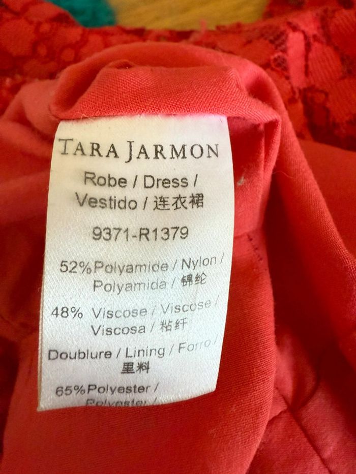 Robe rouge en dentelle en bon état taille 36 tara jarmon - photo numéro 8