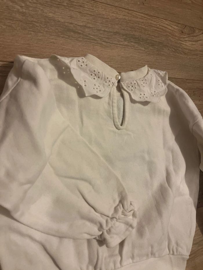 5/6 ans - pull sweat coton col broderie anglaise danse classique - photo numéro 4