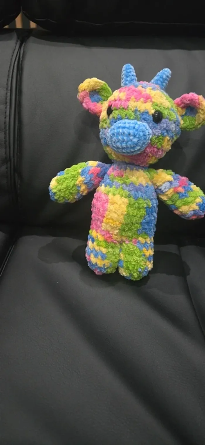 Peluche vache multicolore neuf - photo numéro 3
