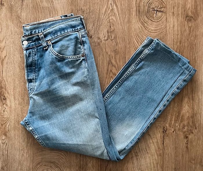 Jean/pantalon bleu clair Levi's 590 vintage pour femme, taille W 33 (42 taille française) - photo numéro 5