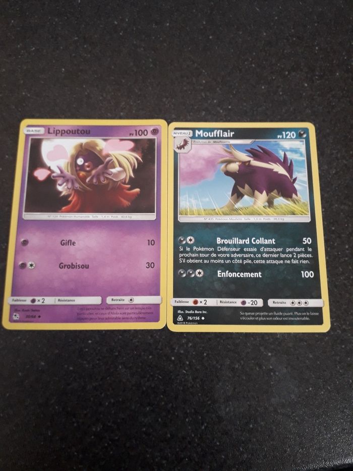 Lippoutou + Moufflair lot de 2 cartes Pokémon neuves