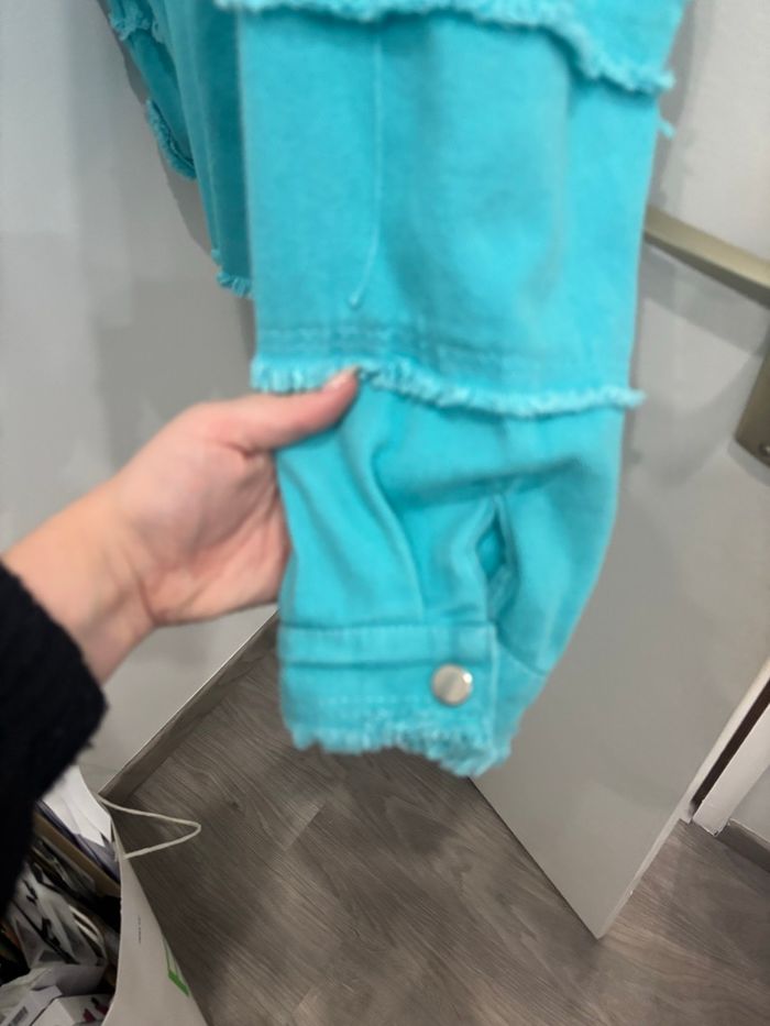 veste bleue, taille unique, flamant rose - photo numéro 3