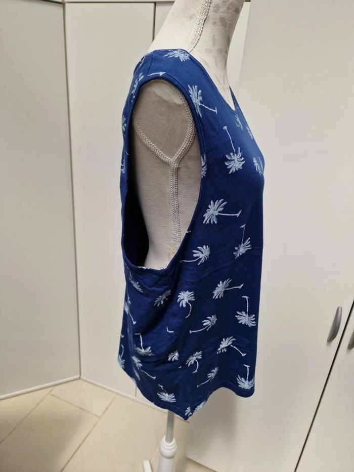 Debardeur Bleu Marine Imprimé Palmiers Blancs - photo numéro 6