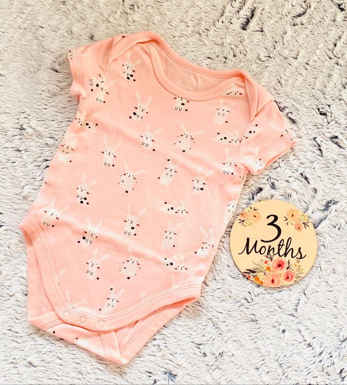 Body Rose Bébé Fille Lapin 3 Mois