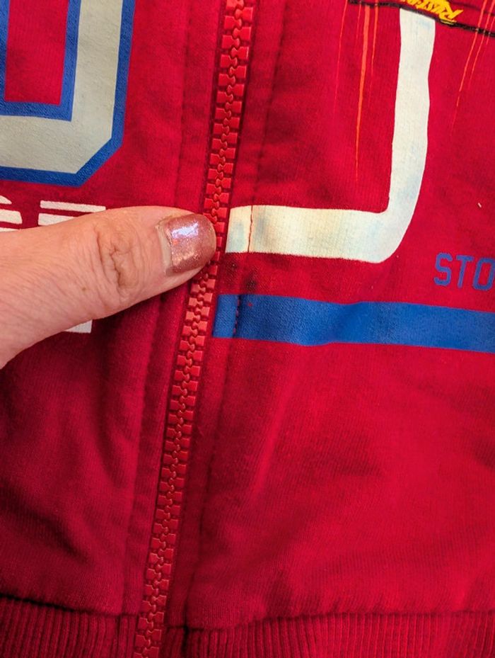 Lot de 2 sweats à capuche rouge et bleu marine - photo numéro 2