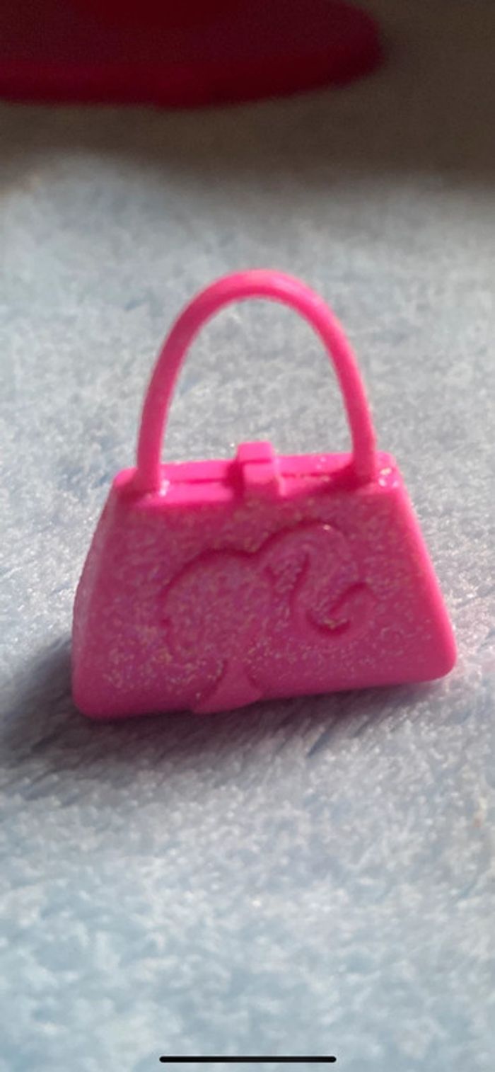 Sac à main rose pailleté pour Barbie