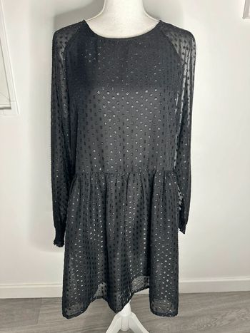 Robe plumetis noire et argentée Monki T38 M