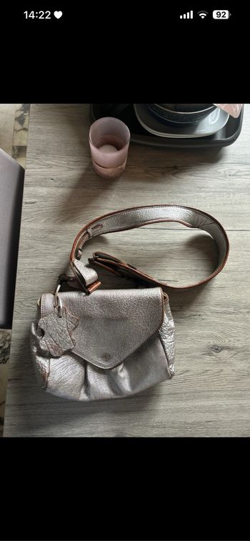 Sac bandoulière “Suzon” ambre argenté – Paul Marius – Taille M - Neuf sans étiquette